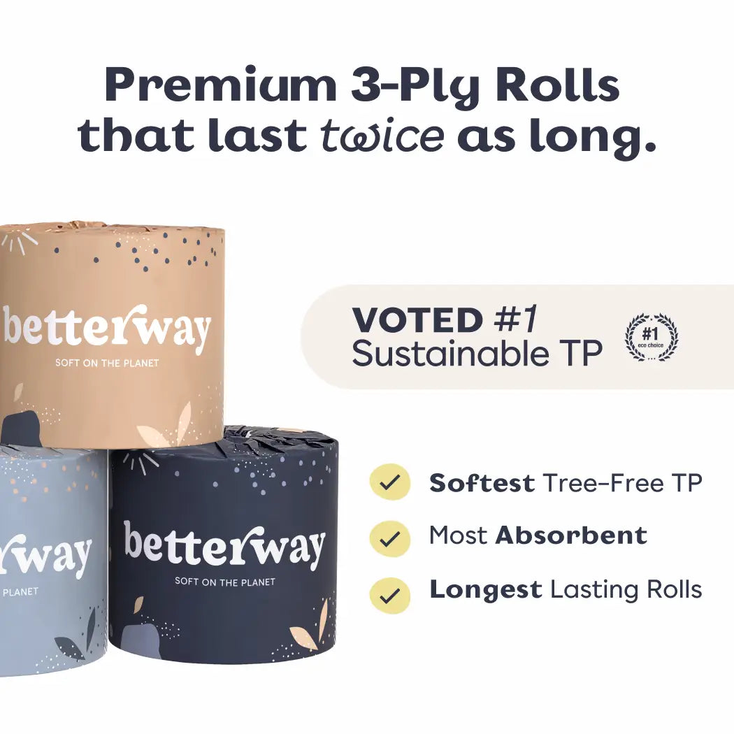 Betterway Bamboo Toilet Paper - (12 Rolls/Box)