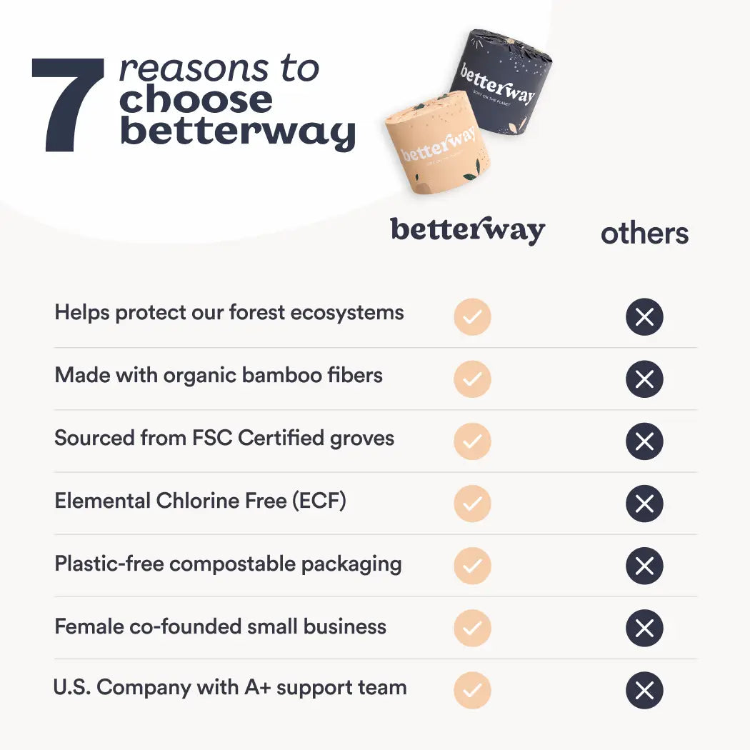 Betterway Bamboo Toilet Paper - (12 Rolls/Box)